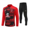 AC Milan Sweat d'Entraînement Quarter-Zip 2024-25 Rouge Pour Homme